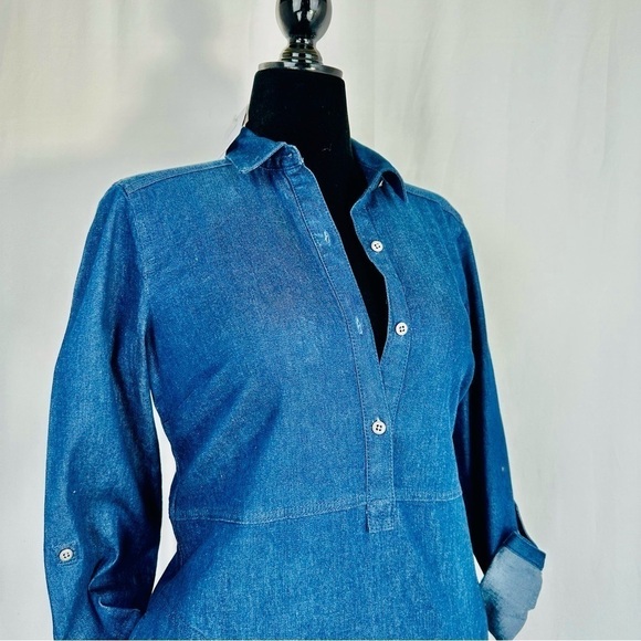 J. Jill Quartet Button 3/4 Sleeve Denim Shirt Dress w/Pockets  Size: XS - NWT - Picture 2 of 8